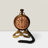 Antique brass pocket chain watch with custom engraving
